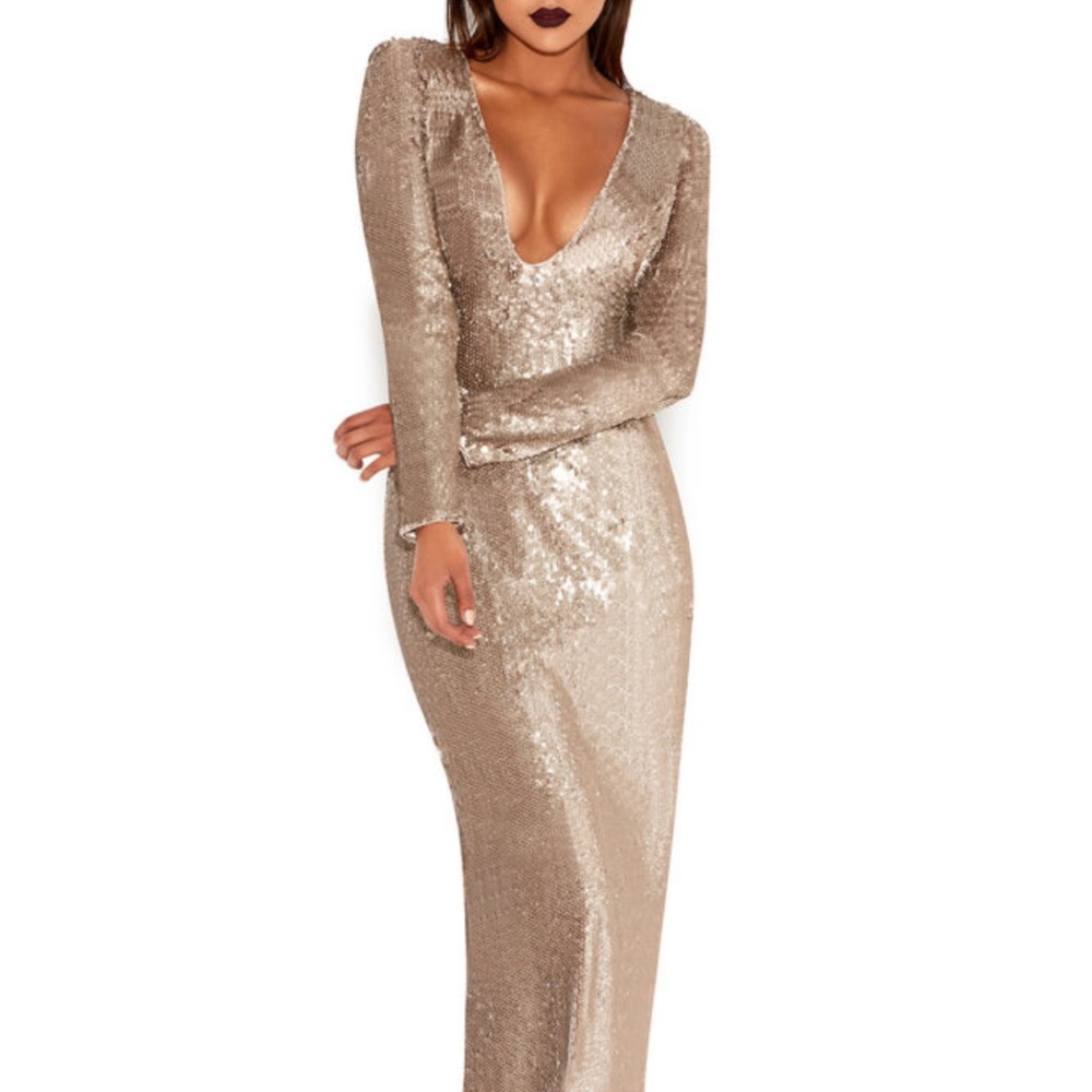House of CB gold sequin dress